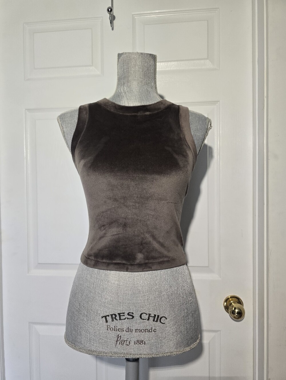 SKIMS Brown Velvet Tank Top